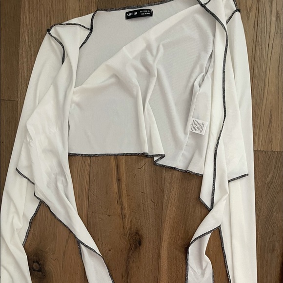 TIE FRONT CONTRAST STITCHING LONG SLEEVE - Picture 4 of 4